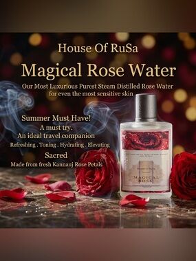 House Of RuSa Magical Rose Water - Hydrating Pure Steam Distilled Rose Mist 50ml